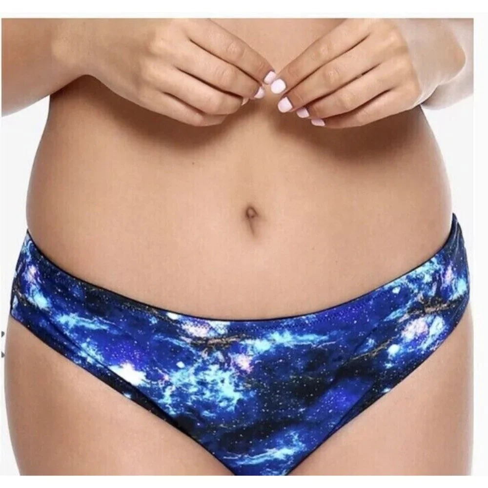 Hot Topic Galaxy Reversible Brazilian Swim Bikini Bottoms Large NWT‎